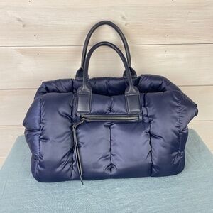 Sol And Selene Blue Quilted Puffer Large Tote Hand Bag - NO Shoulder Strap